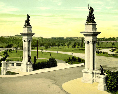 Highland Park Entrance, Pittsburgh PA in 1906 vintage print