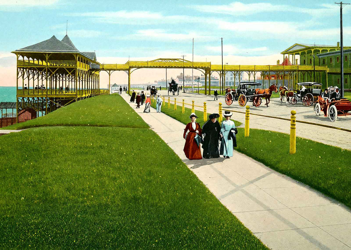 West End Hotel on Ocean Ave, Long Branch, NJ vintage print