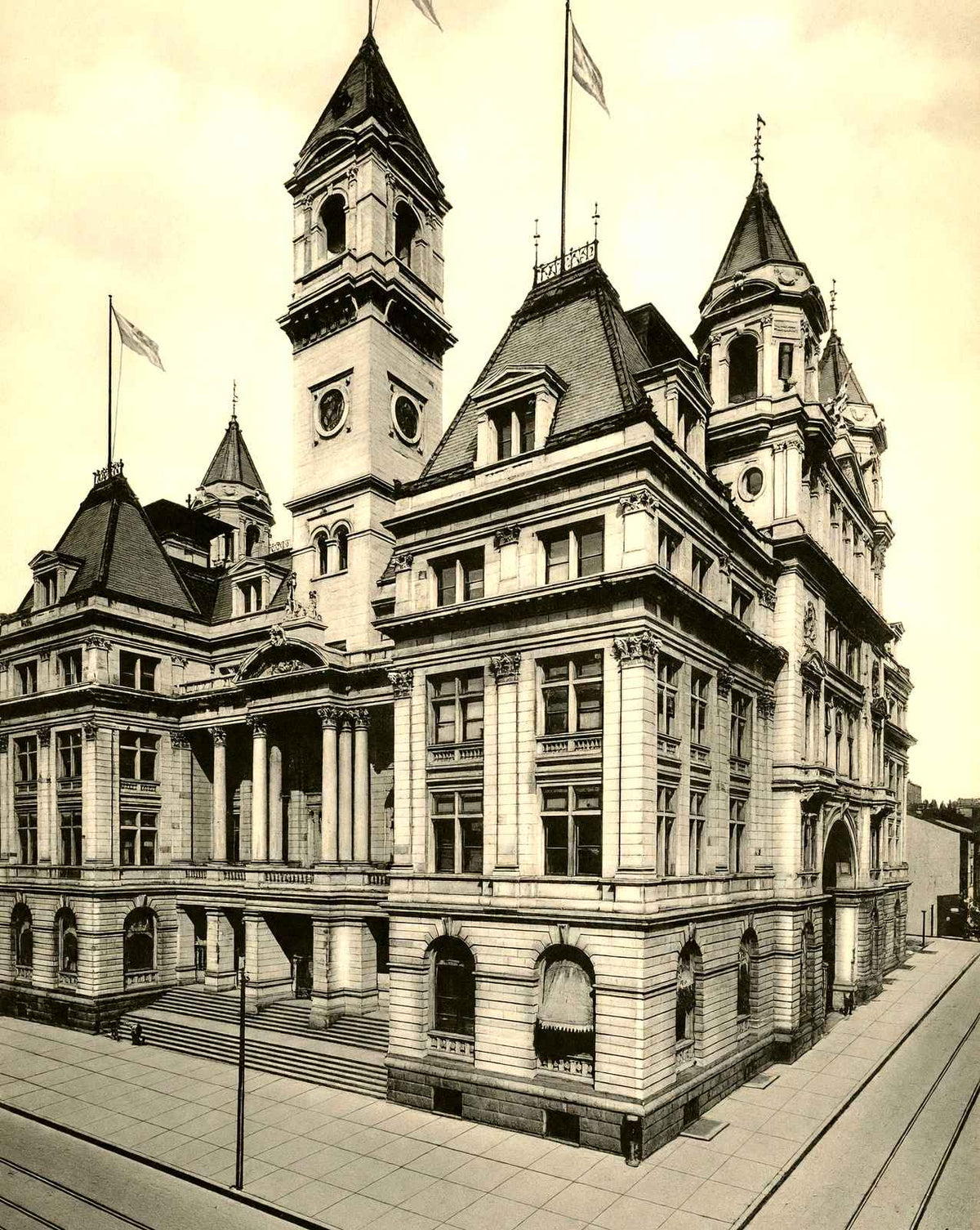 Post Office, Pittsburgh PA in 1906 vintage print