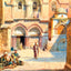 Entrance to Holy Sepulchre, Jerusalem painting