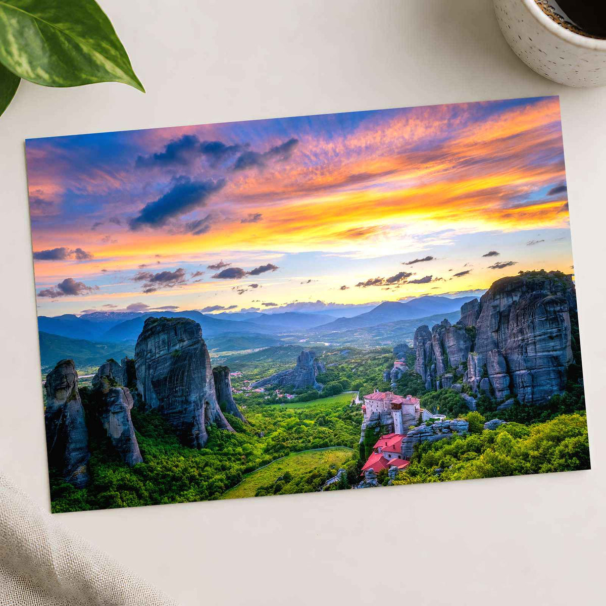 Monastery of Rousanou, St. Nicholas Anapavsa Photo Print Wall Decor