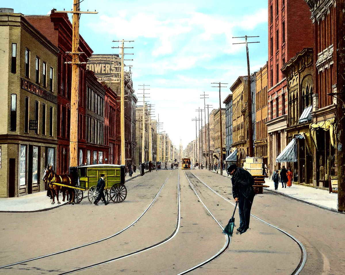 Washington St Looking West, New Castle, PA vintage print