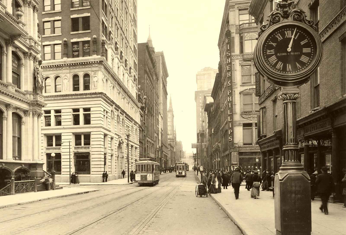 Fifth Ave at Wood St, Pittsburgh, PA 1907 photo print