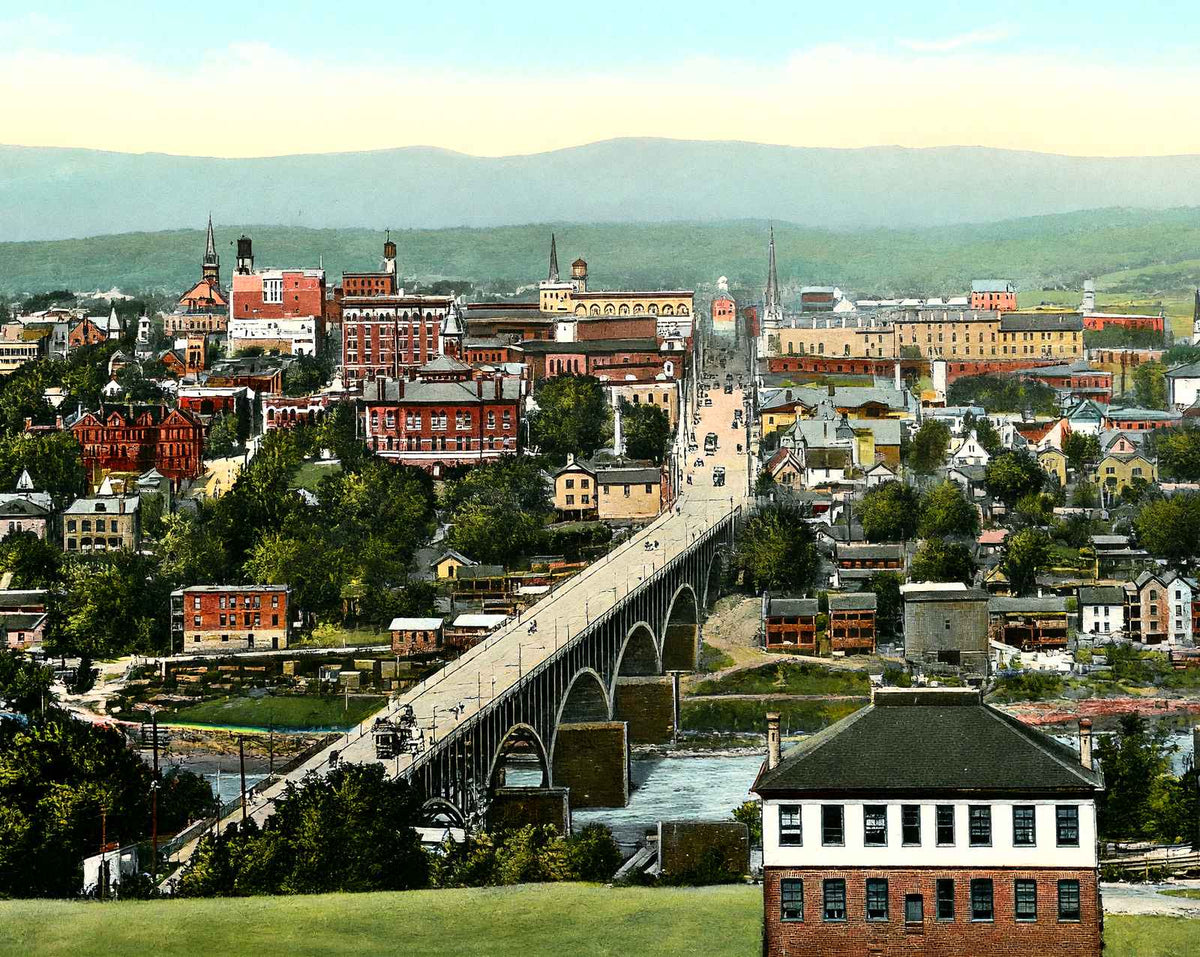Bird's Eye View, Knoxville, TN in 1908 vintage print