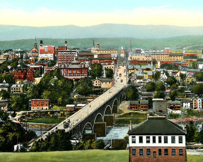 Bird's Eye View, Knoxville, TN in 1908 vintage print