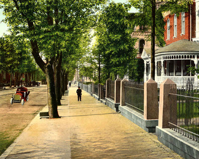 North Duke Street, Lancaster, PA in 1907 vintage print
