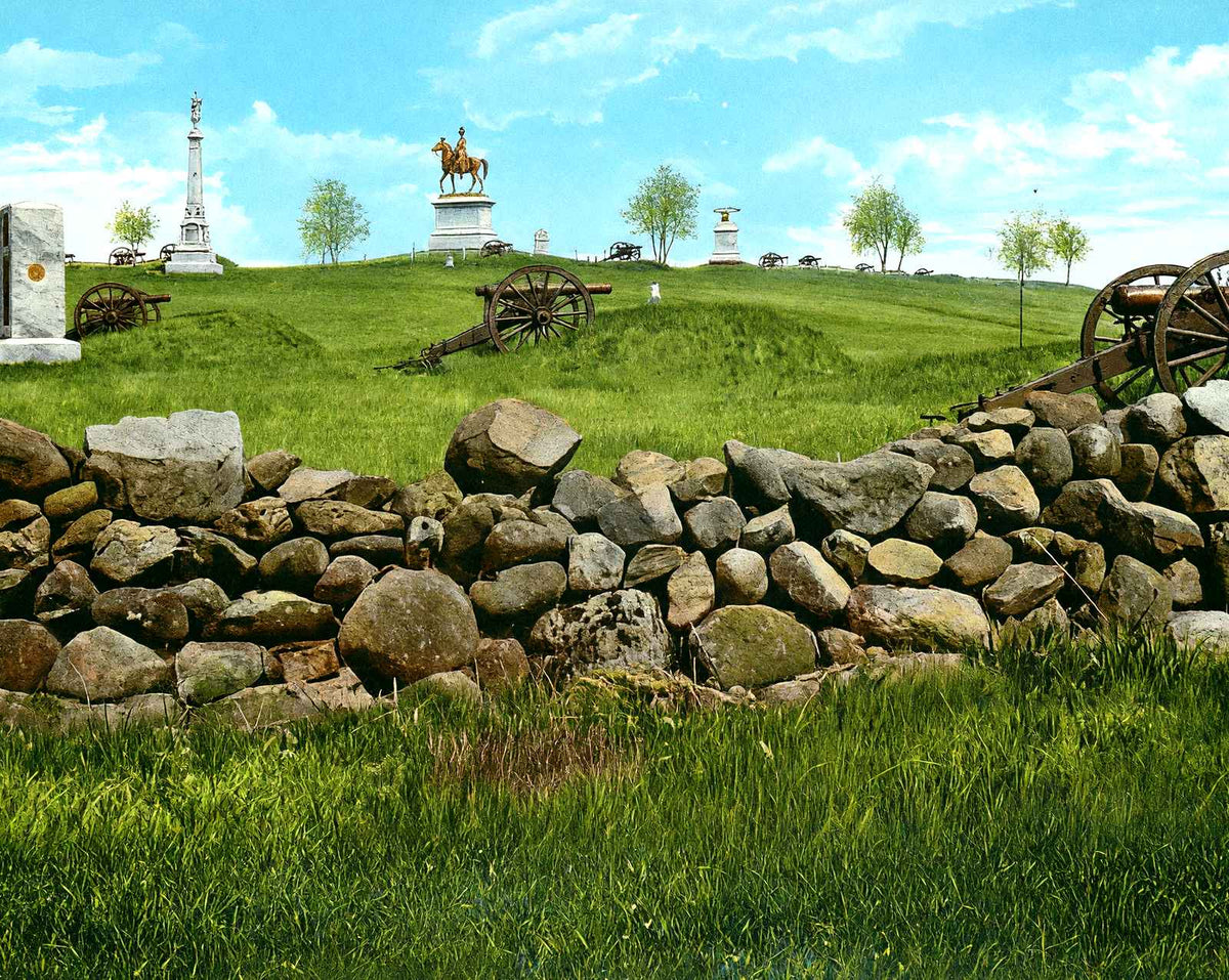 East Cemetery Hill, Gettysburg PA in 1906 vintage print