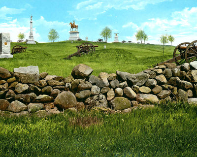 East Cemetery Hill, Gettysburg PA in 1906 vintage print
