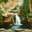 Falls at Nay Aug Park, Scranton, PA in 1907 vintage print