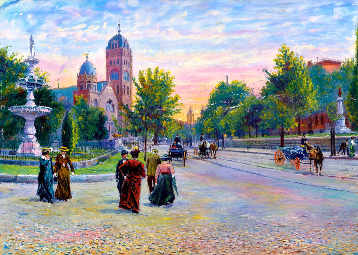Fountain Square, Chattanooga, TN in 1905 art print