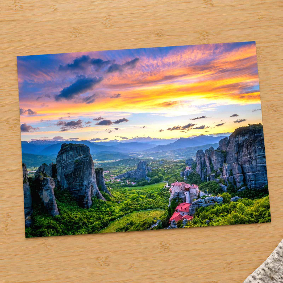 Monastery of Rousanou, St. Nicholas Anapavsa Photo Print Wall Decor