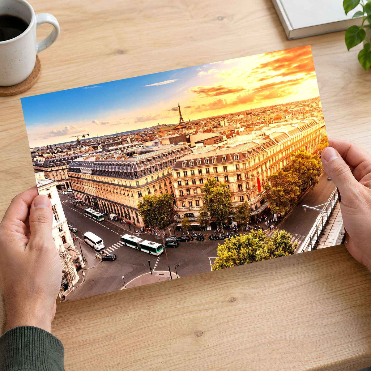 Paris Skyline with Eiffel Tower and Rooftops Photo Print Wall Decor