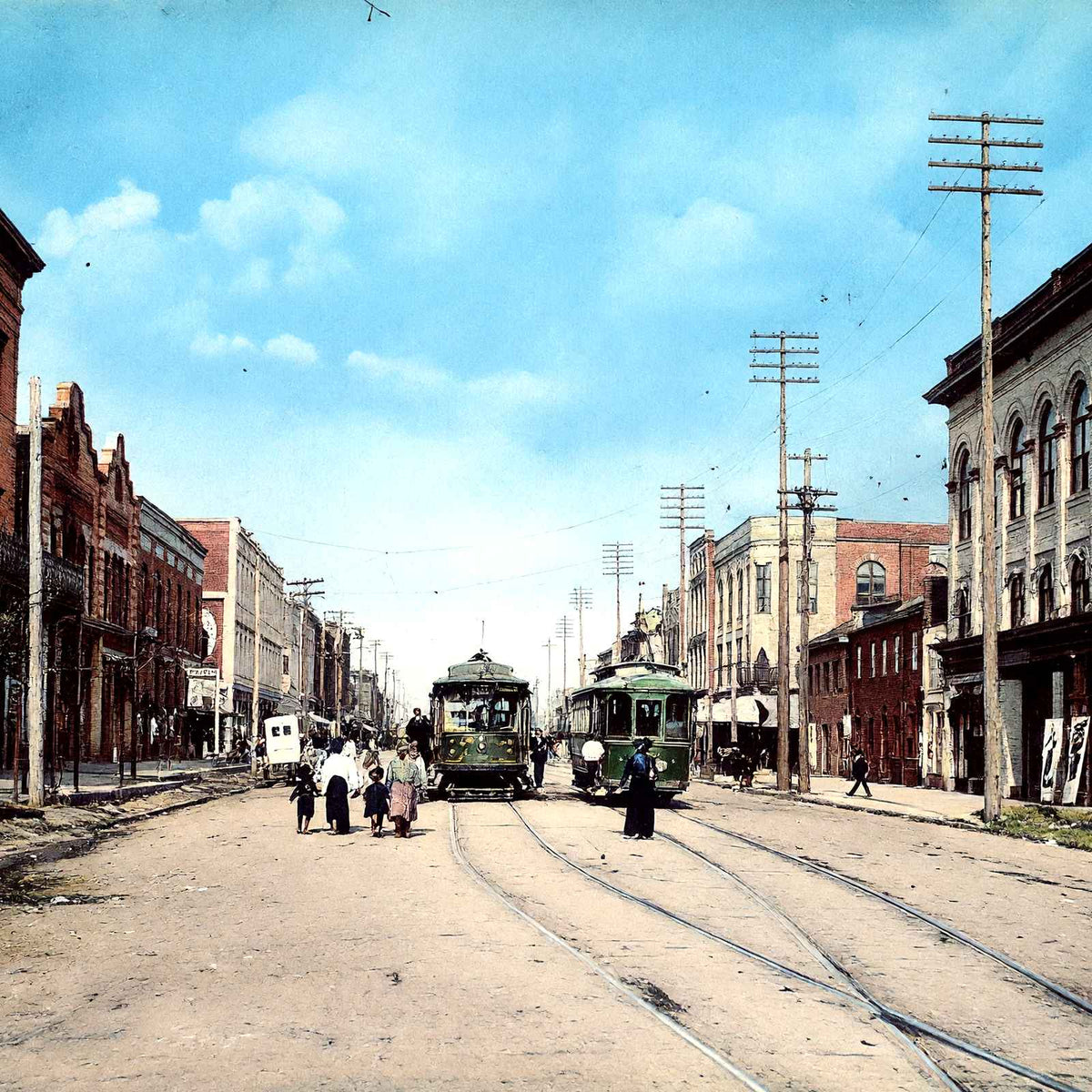 Main Street Looking Northeast, Salisbury, NC vintage print