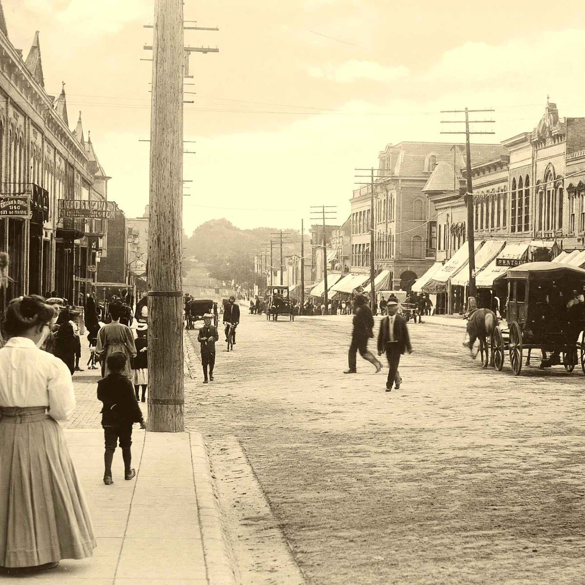 Main Street Looking West, Stoughton WI (1907) vintage print