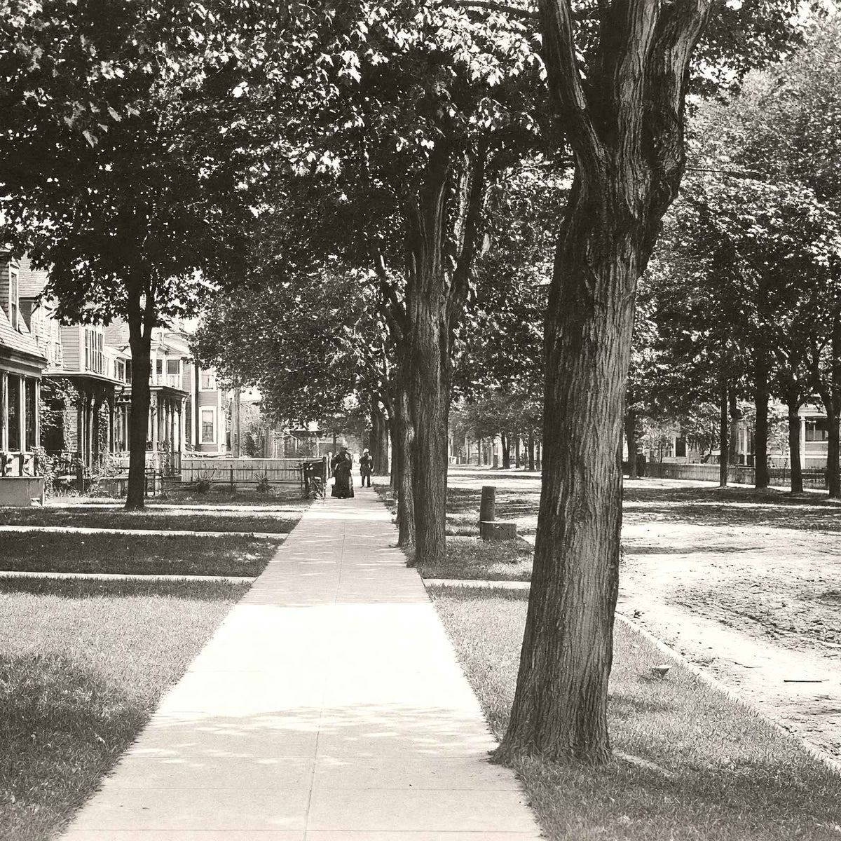 Walnut Street Looking East, Titusville PA restored photo print