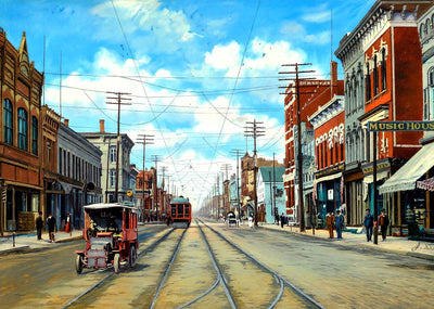 Main Street, Sheboygan, WI in 1907 art print