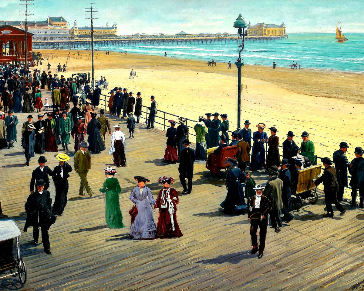 Spring Afternoon, Atlantic City, NJ in 1901 art print