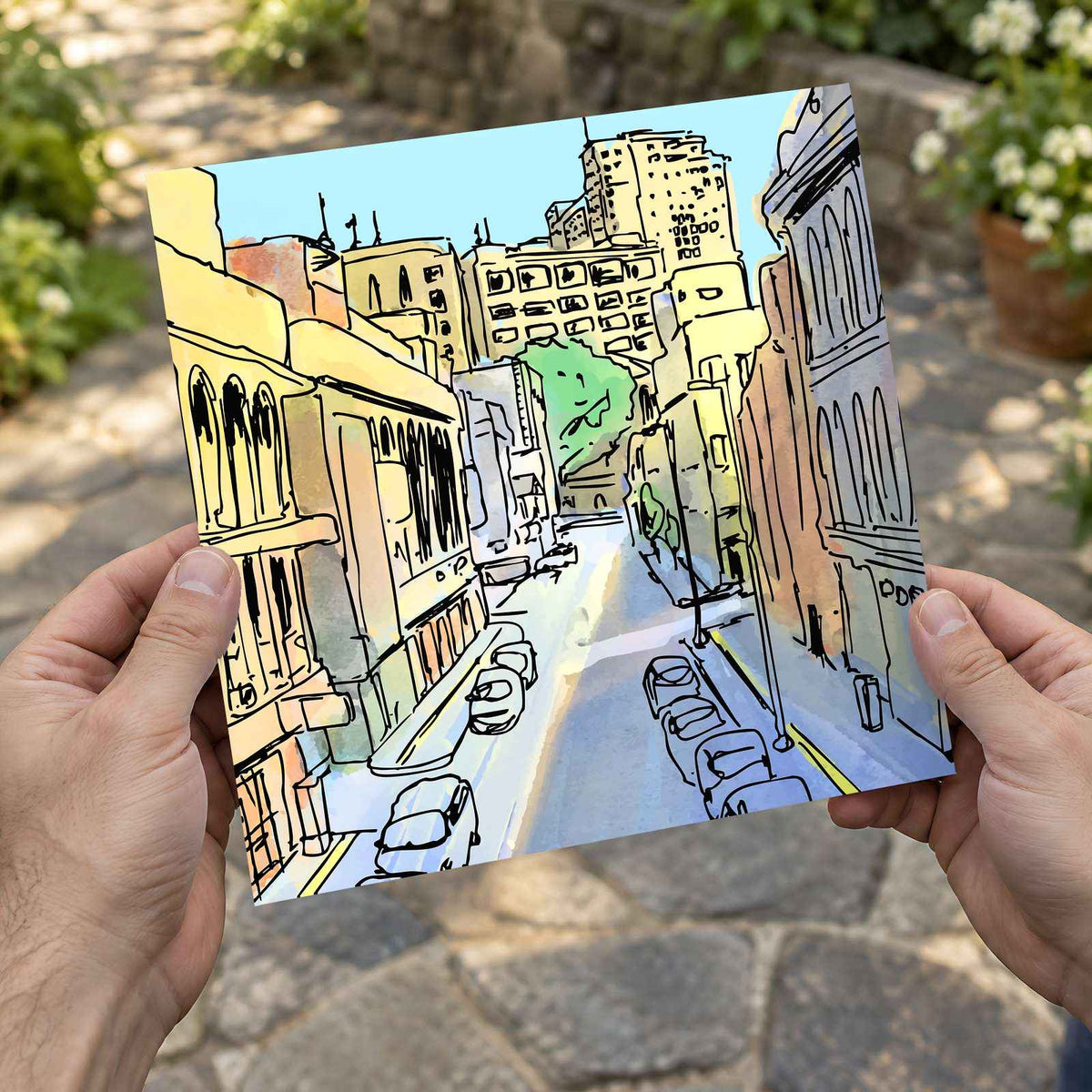 Paris Street Scene Illustration by Runend Art Art Print Wall Decor