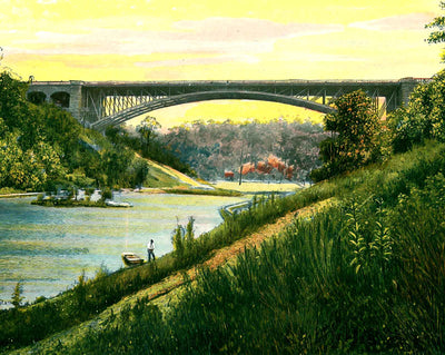 Panther Hollow Bridge, Pittsburgh PA in 1906 vintage print