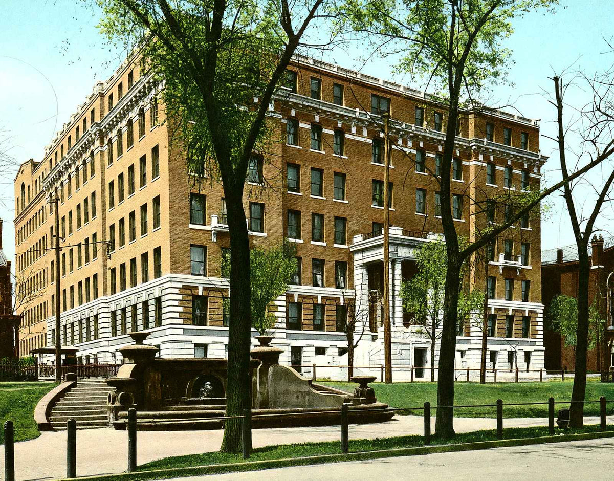 Historic Allegheny Gen Hospital, Pittsburgh vintage print