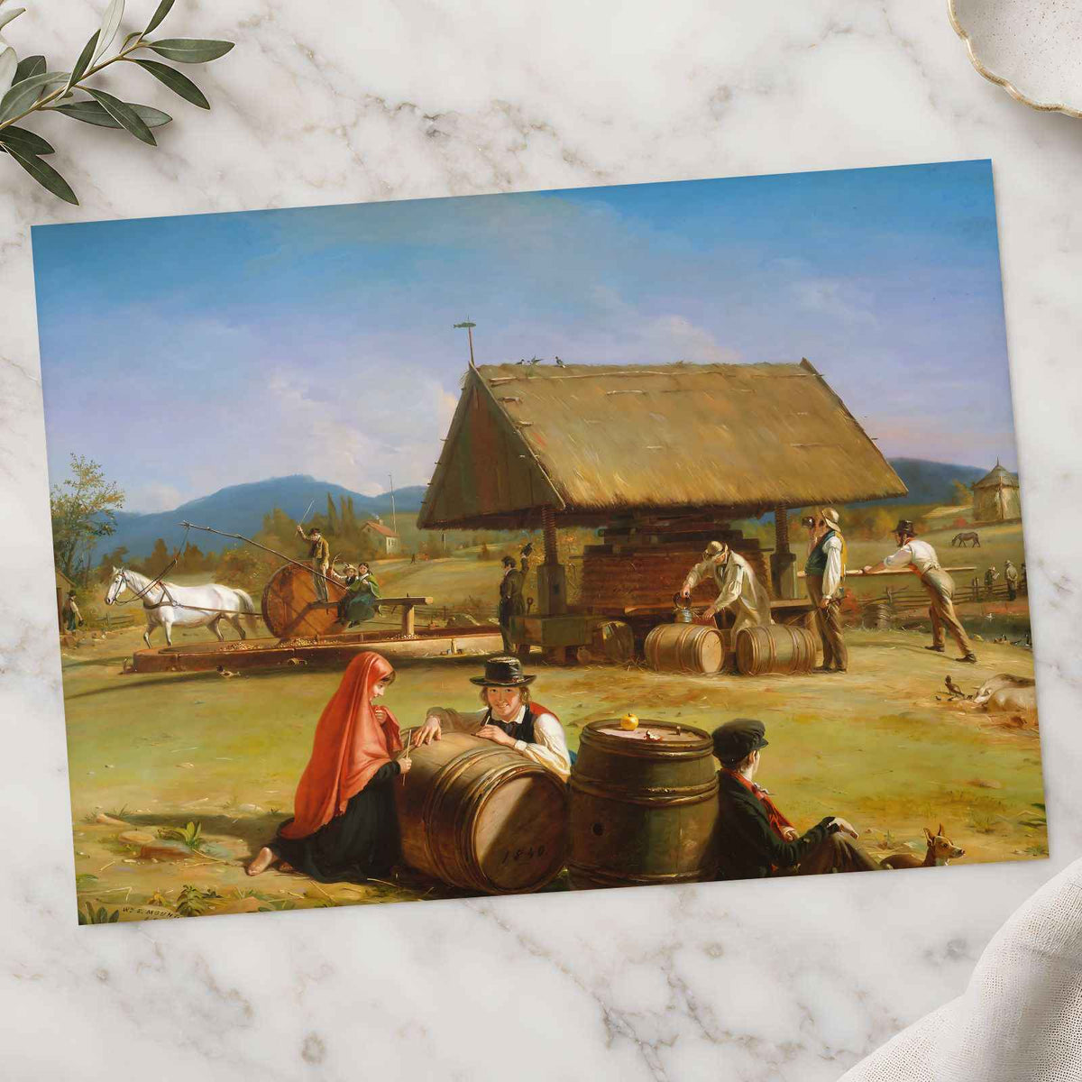 Cider Making fine art print by William Sidney Mount (1840)