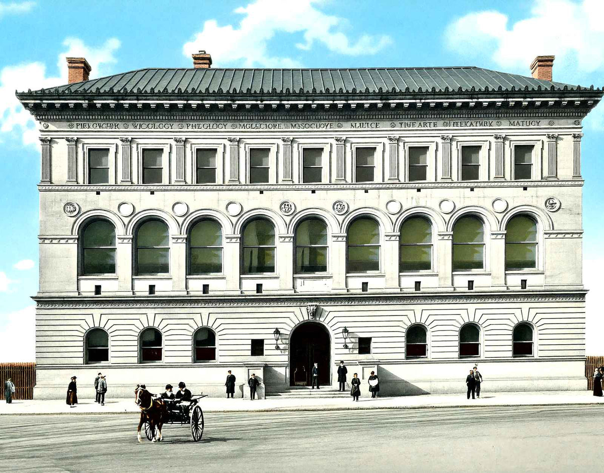 Public Library, Newark, NJ in 1905 vintage print