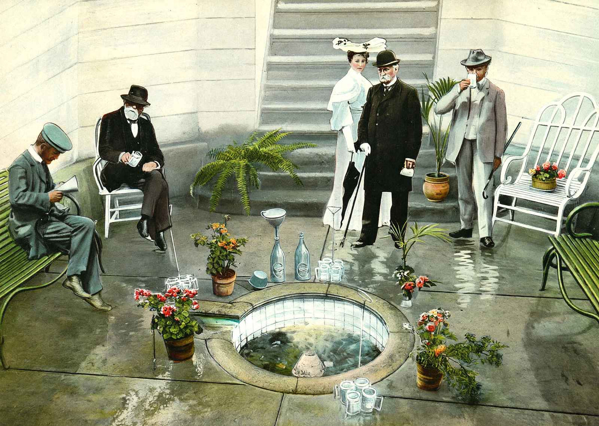 Clysmic Spring, Waukesha, WI in 1906 vintage print
