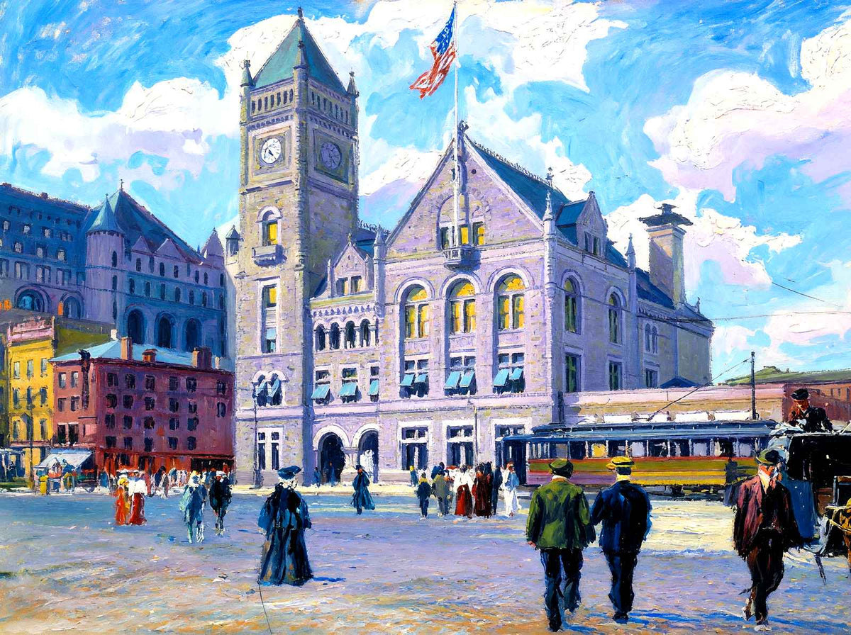 Post Office, Newark, NJ in 1905 art print