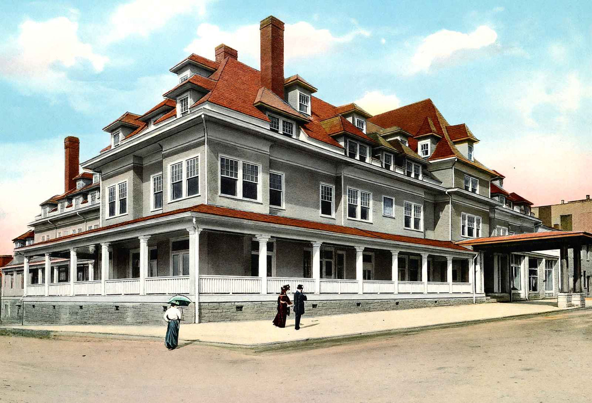 Gates Hotel, Hendersonville, NC in 1907 vintage print