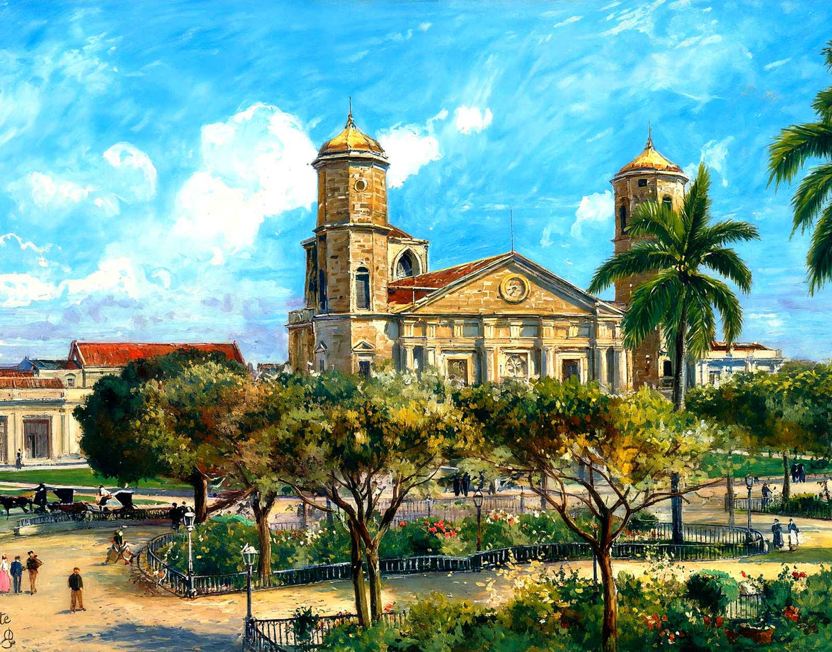 Cathedral of Cardenas, Cuba in 1923 art print