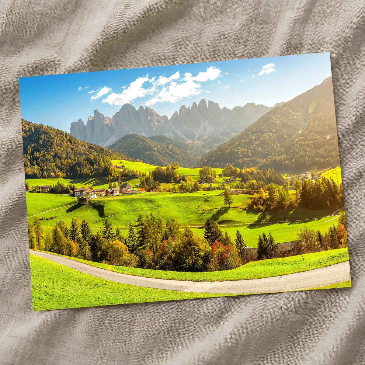 Italian Dolomites Funes Valley Photo Print Wall Decor