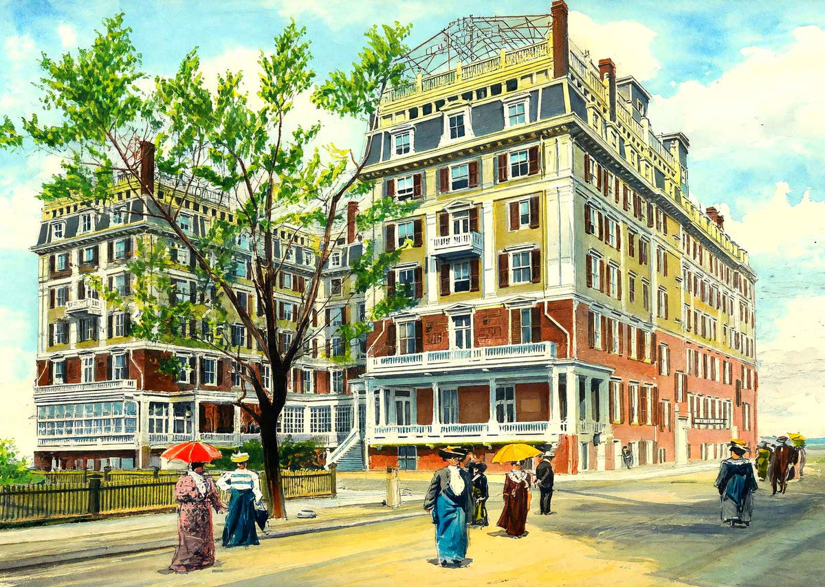 Garden Hotel, Atlantic City, NJ in 1901 painting