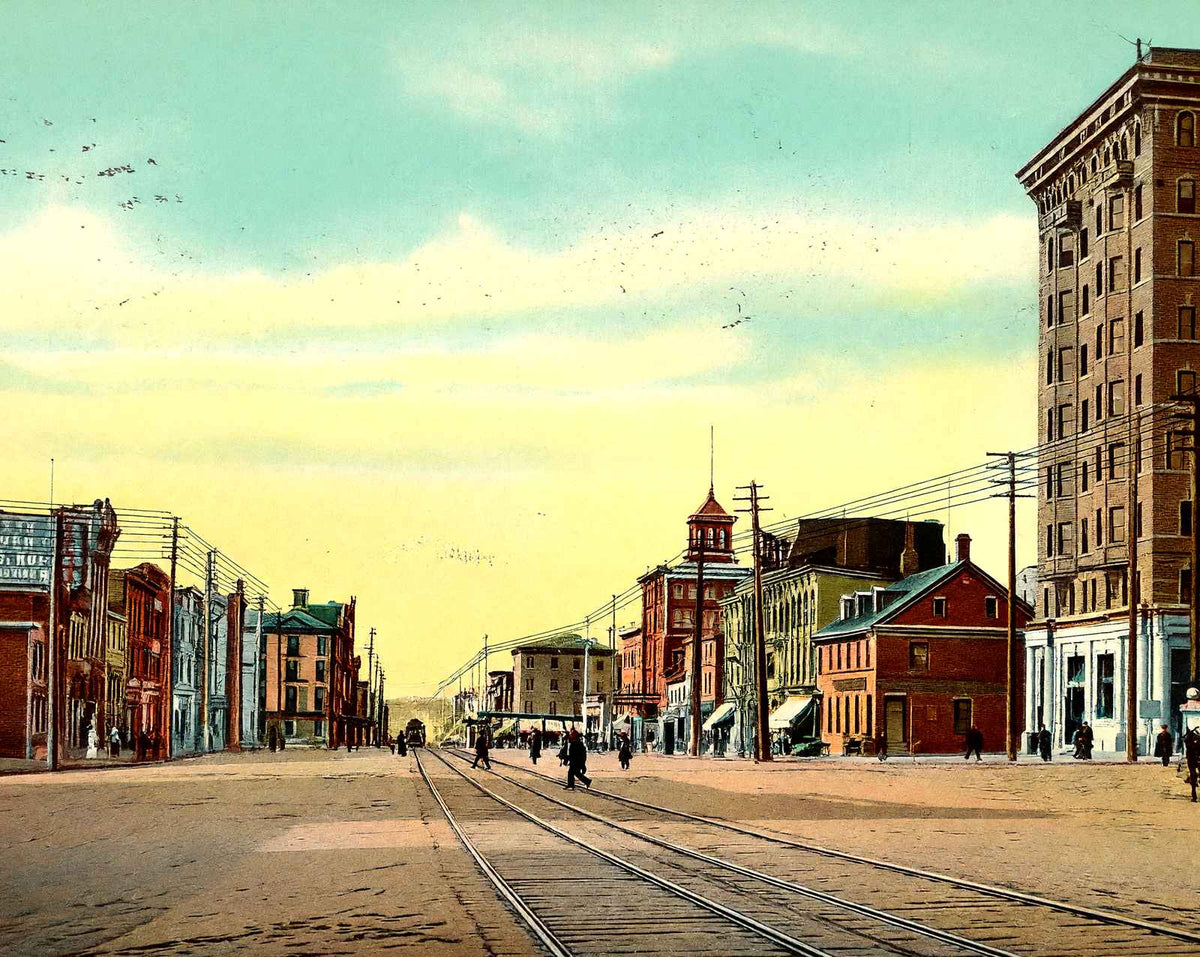 Penn Square, Reading PA in 1907 vintage print