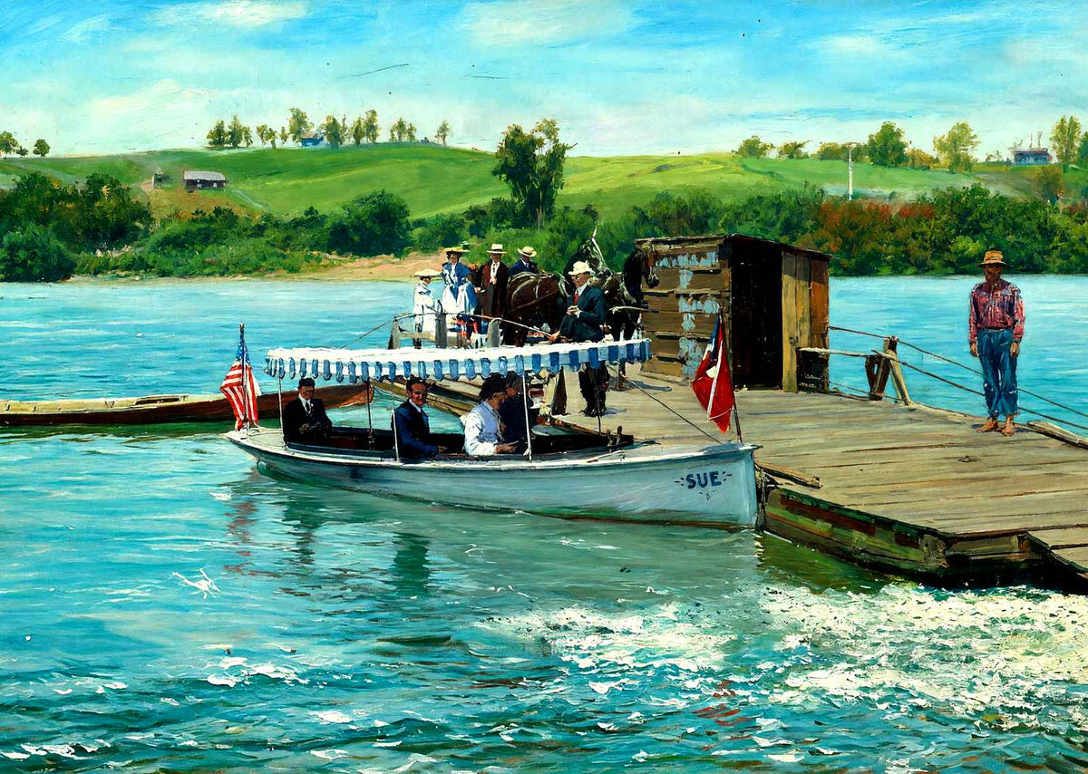 Old Ferry, Knoxville, TN in 1907 painting