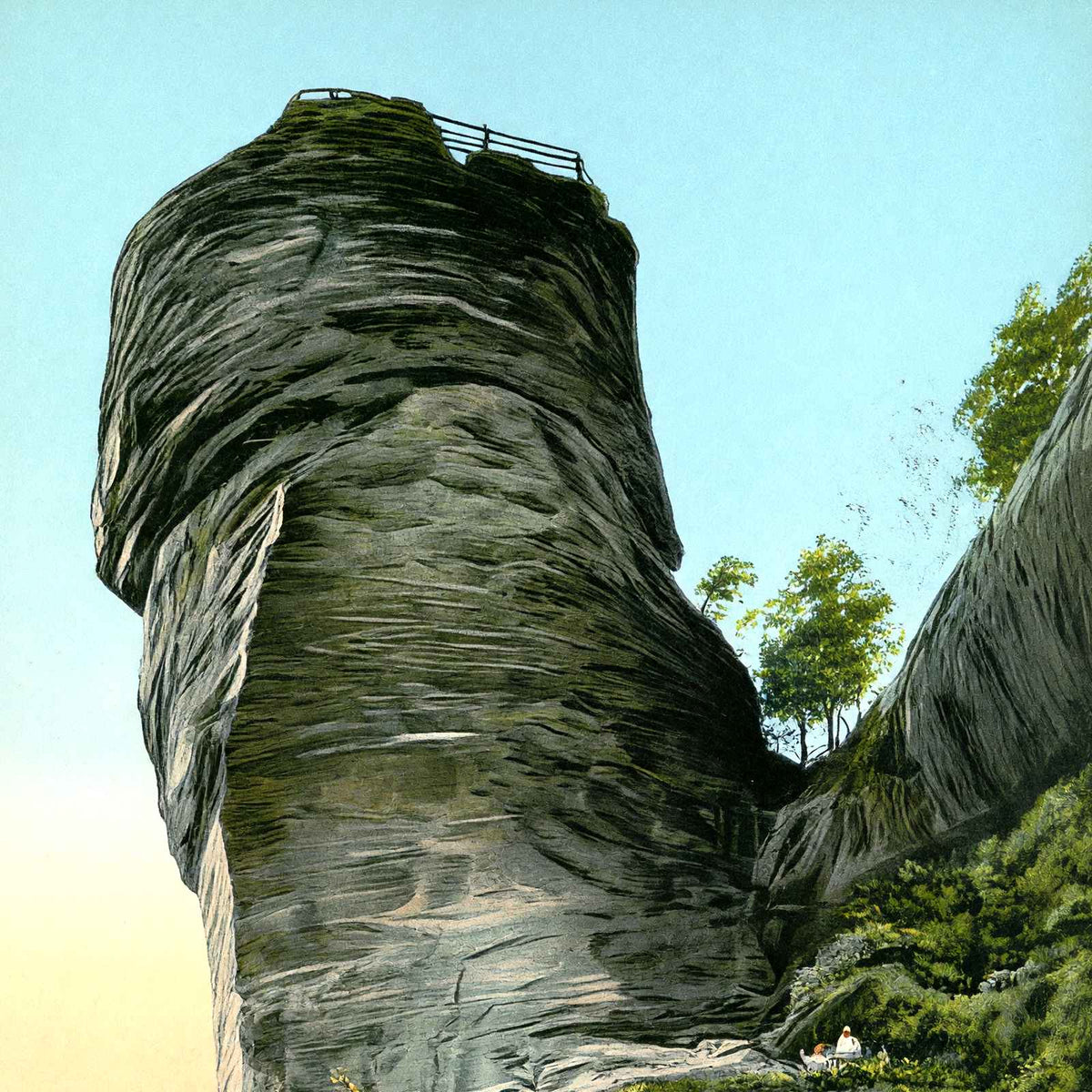 Chimney Rock, NC in 1907 vintage print