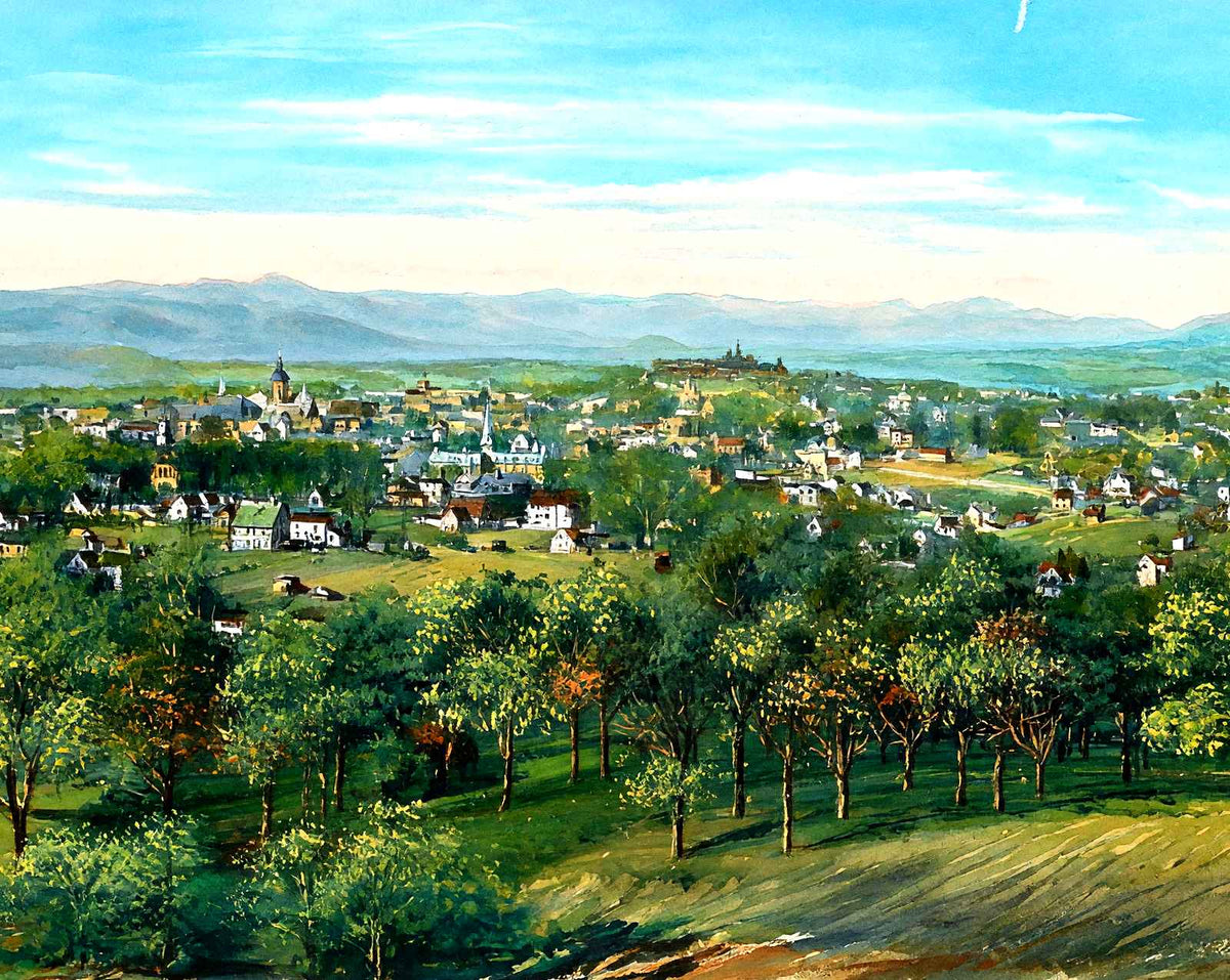 Asheville from Beaumont, NC in 1906 painting