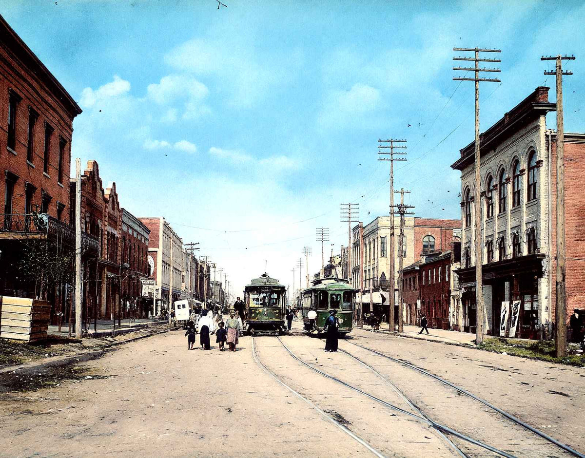Main Street Looking Northeast, Salisbury, NC vintage print