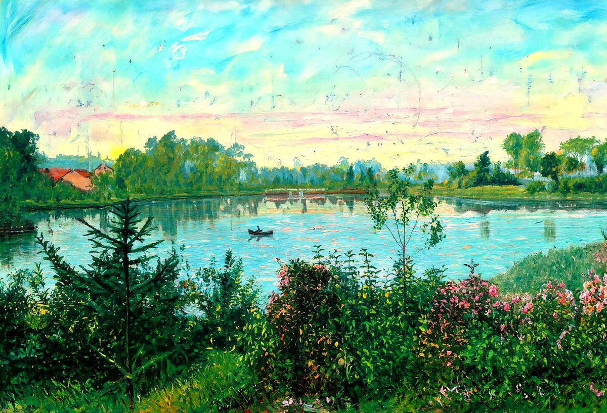Long Park Lake, Lancaster, PA in 1907 art print