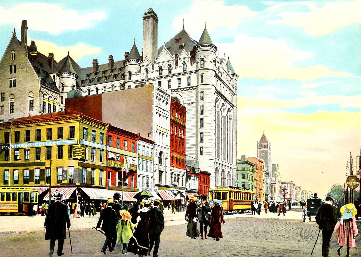 Broad Street from Market Street, Newark, NJ vintage print