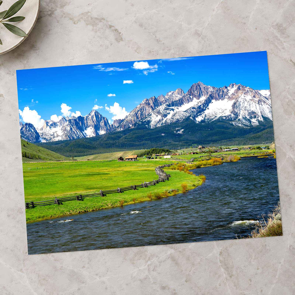 Sawtooth Mountains, Salmon River, Idaho Photo Print Wall Decor