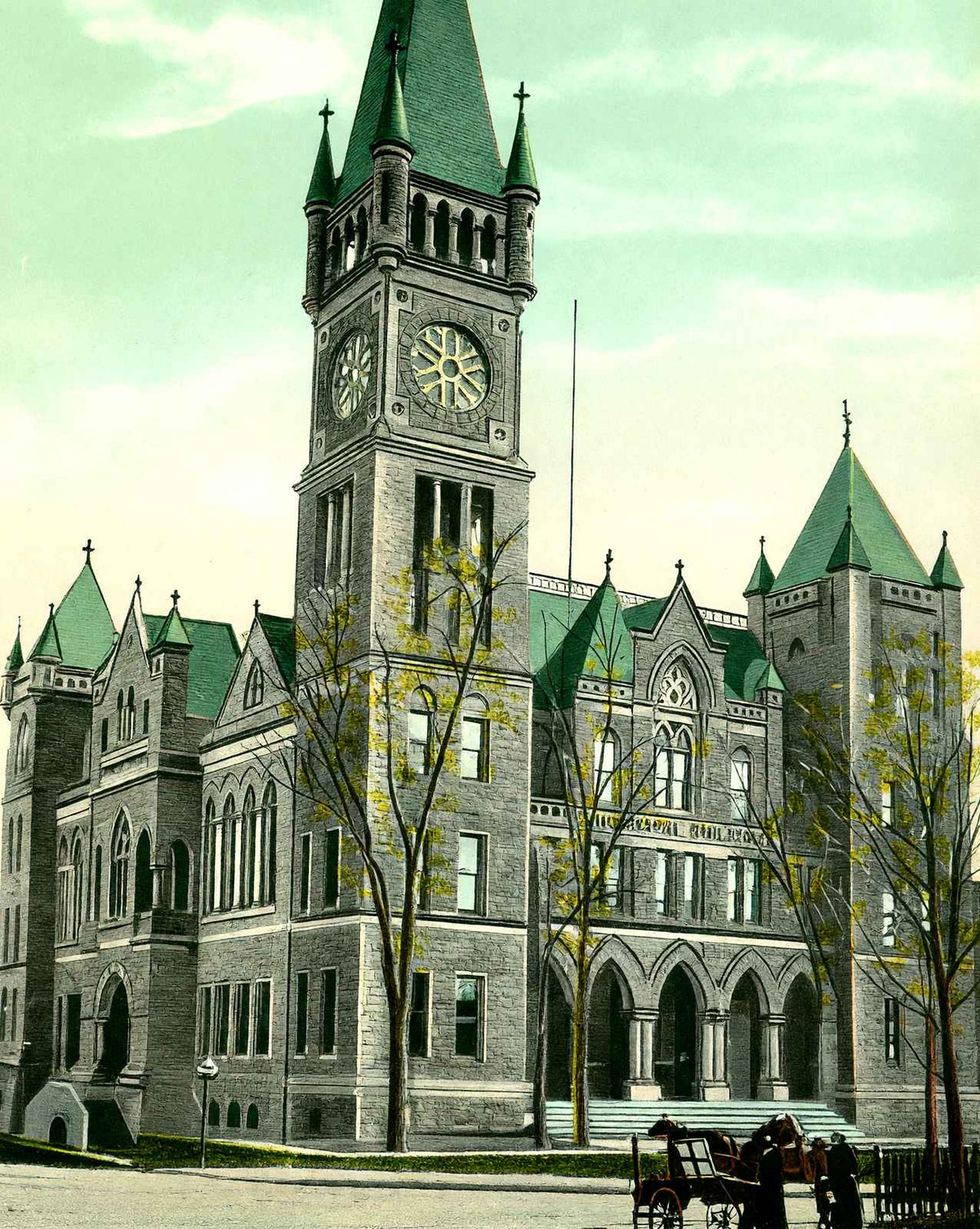 Municipal Building, Scranton PA in 1907 vintage print