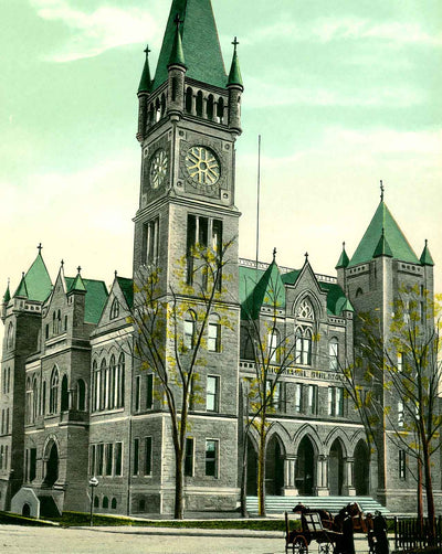 Municipal Building, Scranton PA in 1907 vintage print