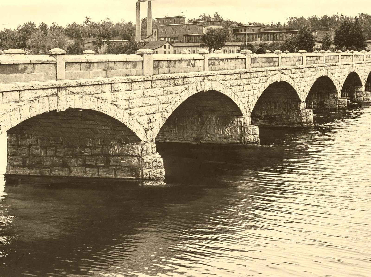 Historic John St Bridge, Appleton WI in 1905 vintage photo print
