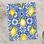 Pattern of Yellow Lemons Blue and White Tiles by Rino Luna Art Print Wall Decor