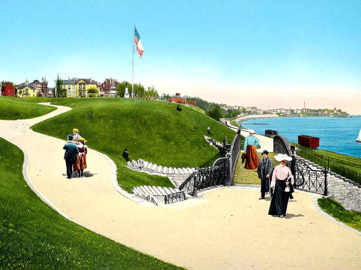 Juneau Park, Milwaukee, WI in 1905 vintage print