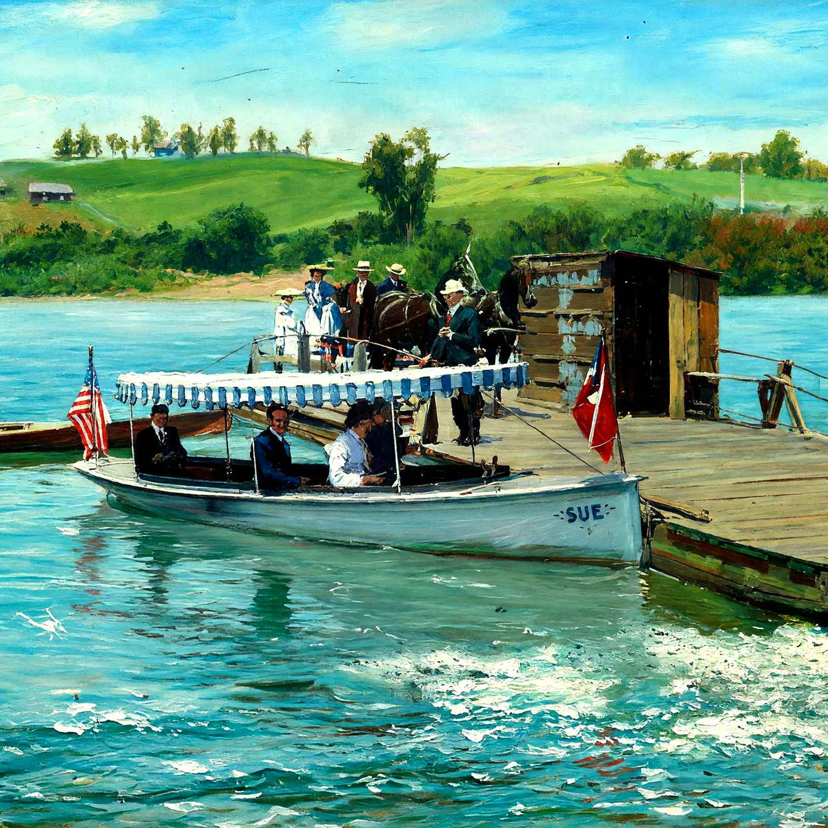 Old Ferry, Knoxville, TN in 1907 painting