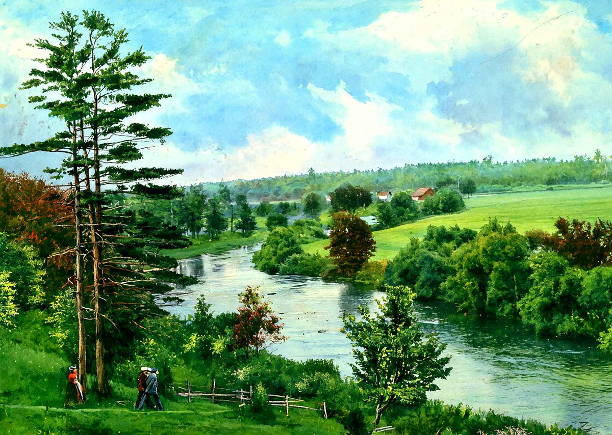 Sheboygan River, Sheboygan, WI in 1907 art print