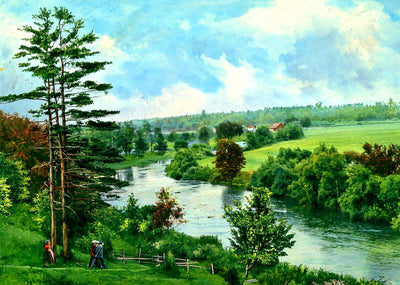 Sheboygan River, Sheboygan, WI in 1907 art print