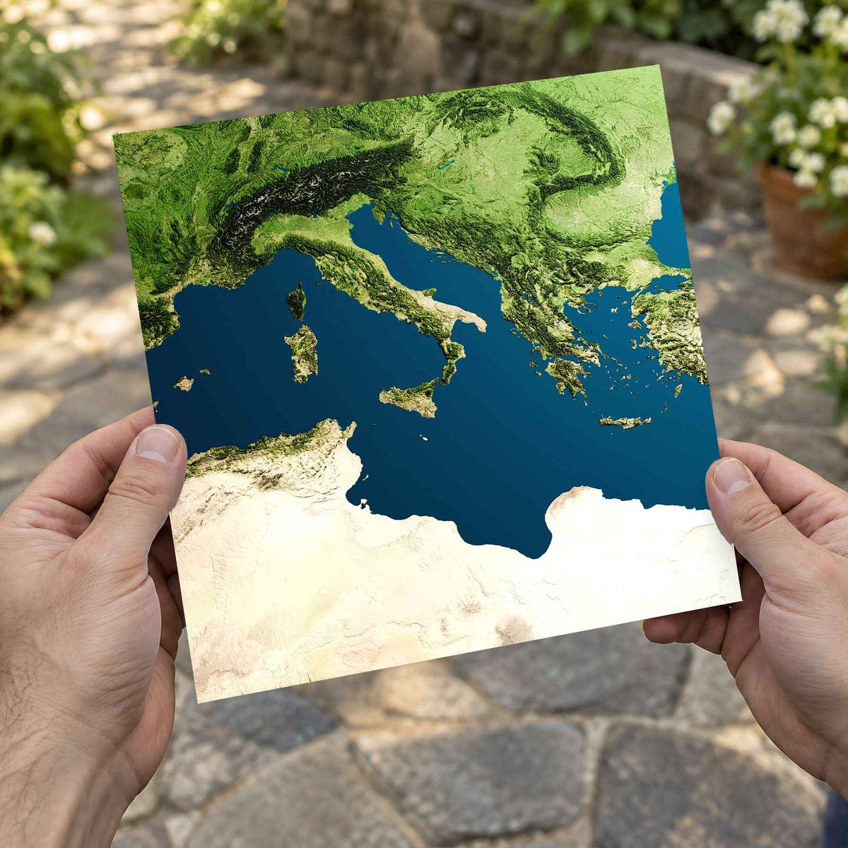 Mediterranean Sea from Above by A Chosen Soul Photo Print Wall Decor