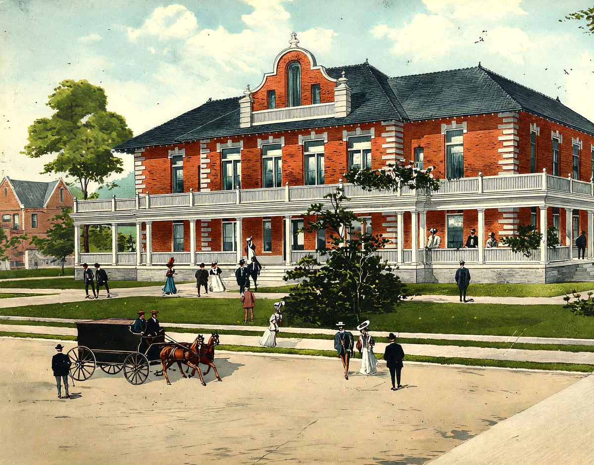 Snider Memorial Hospital, Salisbury, NC 1908 vintage print